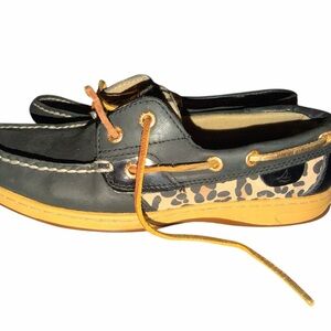 Sperry Leopard and Black Topsider Size 7.5
